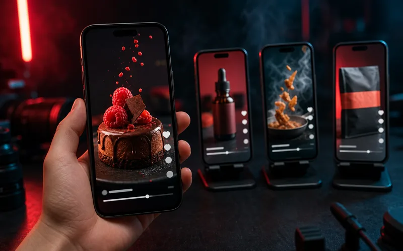 スマートフォンで縦型のショート動画を再生しているイメージ